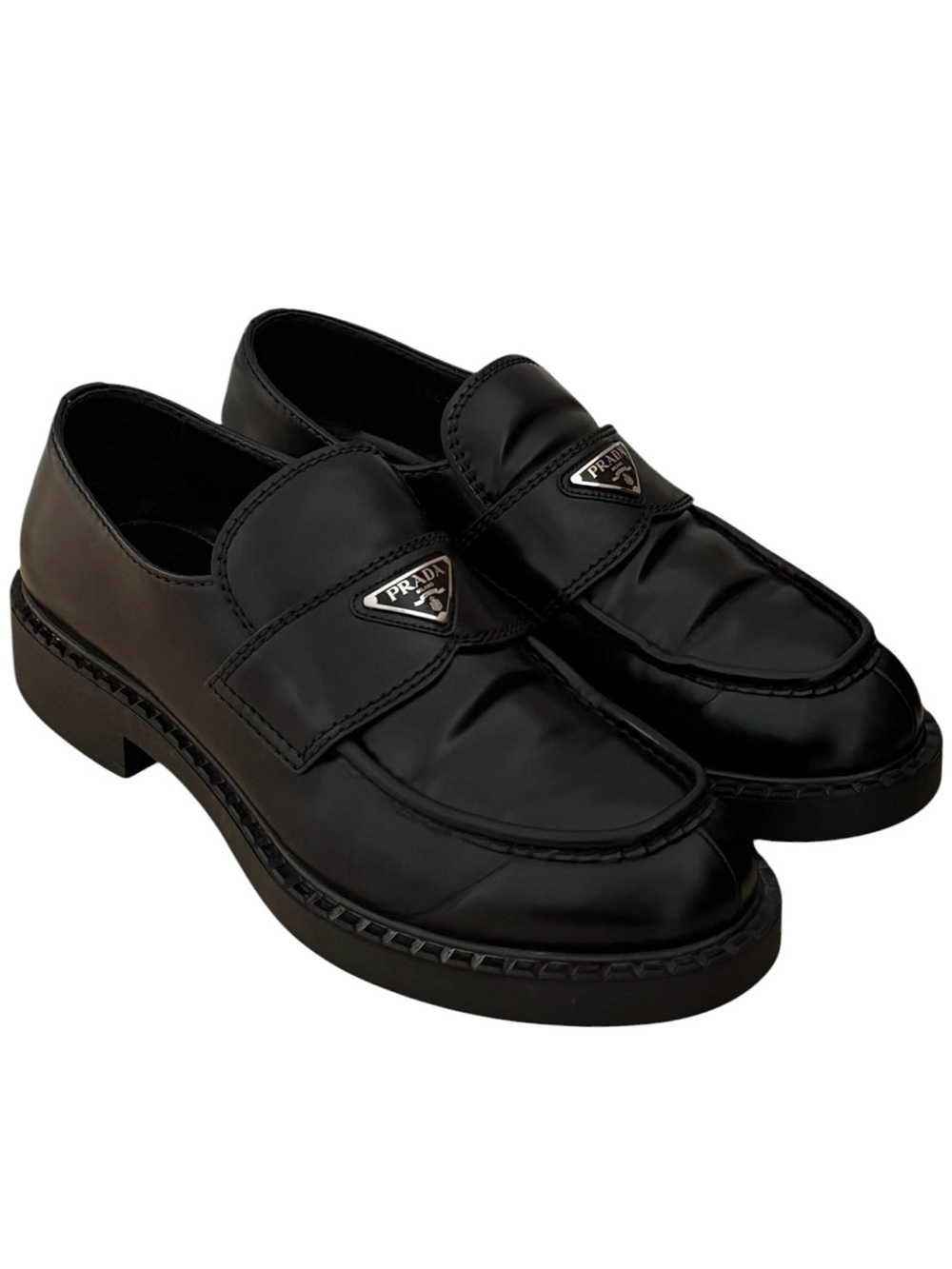 Prada Brushed Leather Loafers
